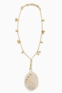 Ulla Johnson Beaded Macrame Shell Halskjede