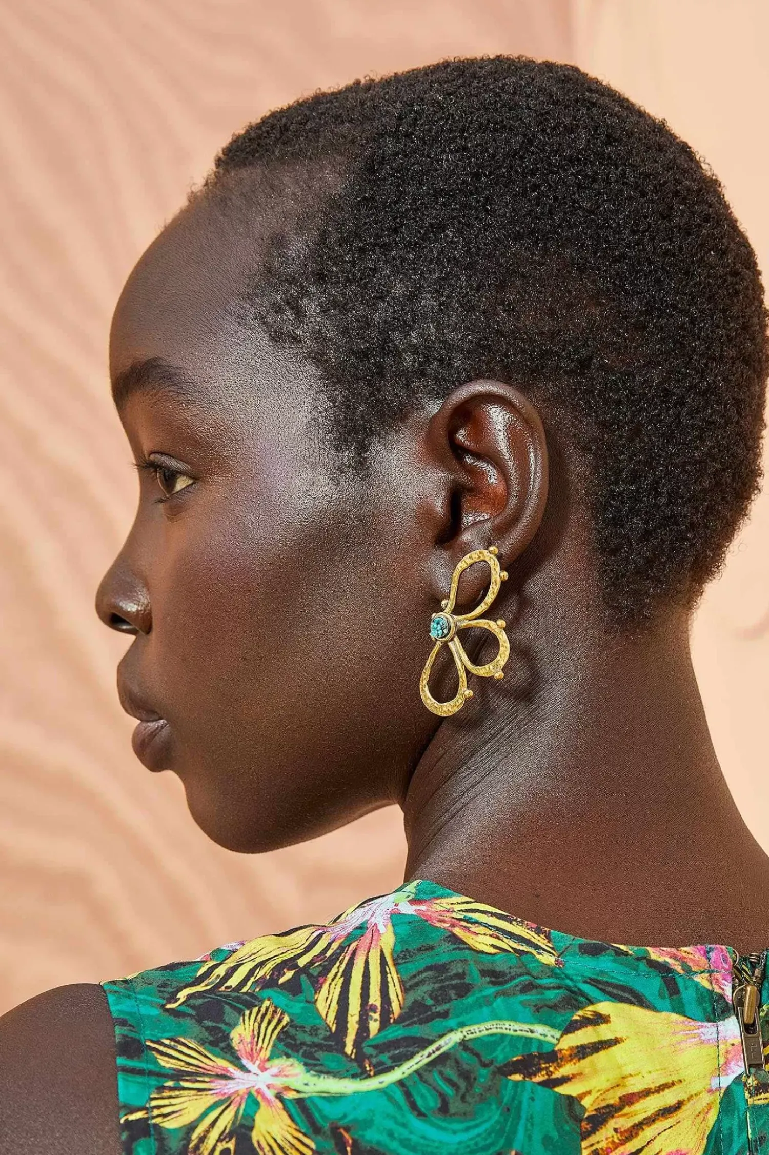 Ulla Johnson Hammer Chain Flower Stud