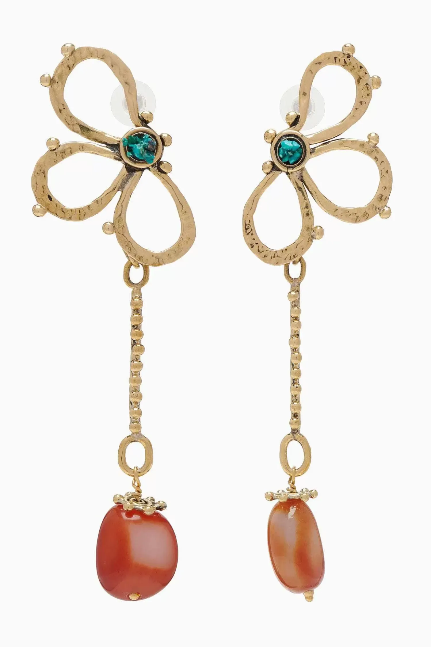 Ulla Johnson Hammered Chain Flower Drop Oredobber