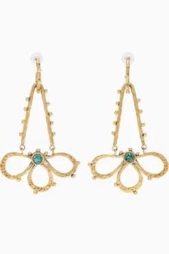 Ulla Johnson Hammered Chain Hoop Flower Drop Earring
