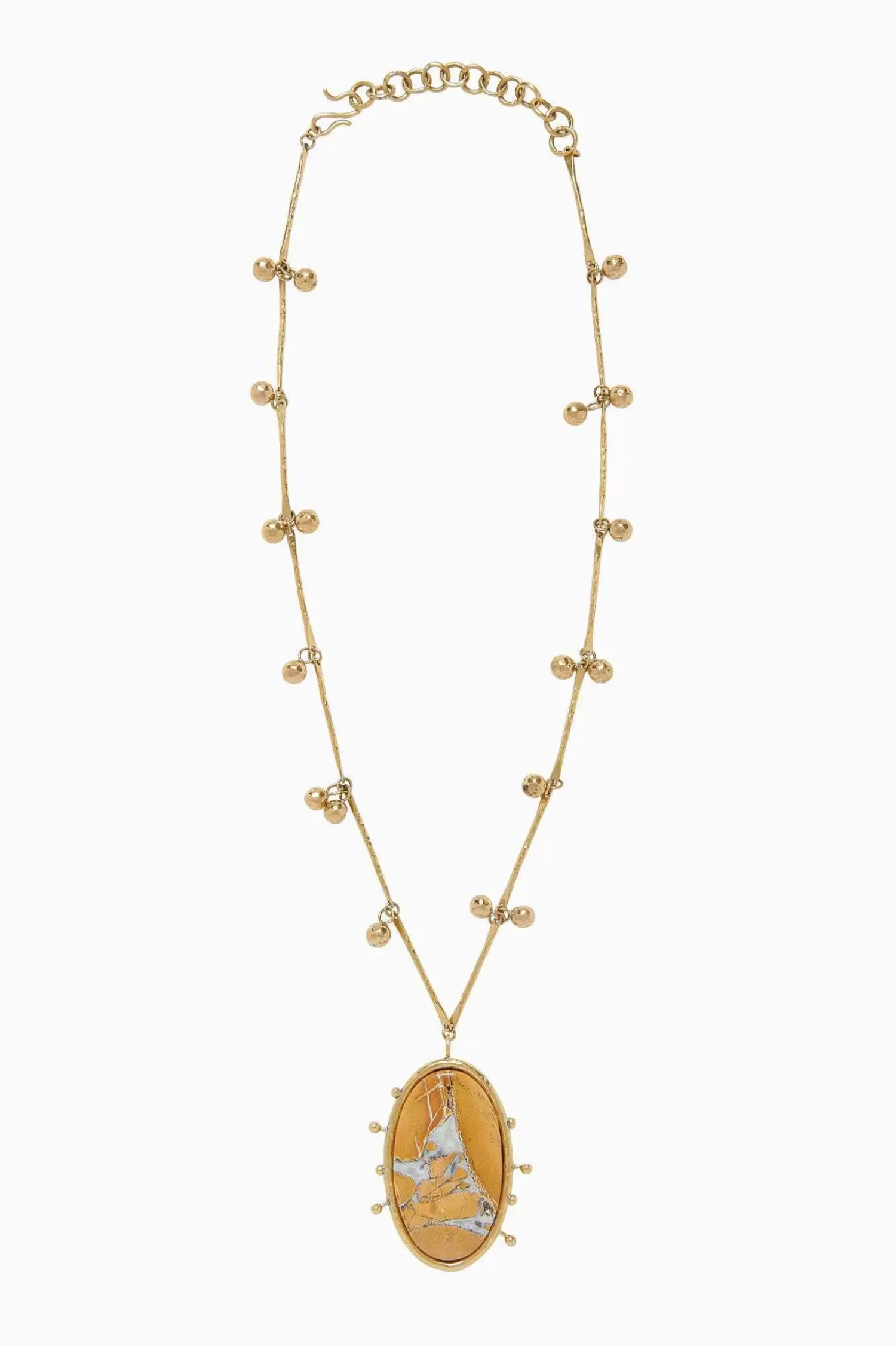 Ulla Johnson Hammered Chain Organic Stone Pendant
