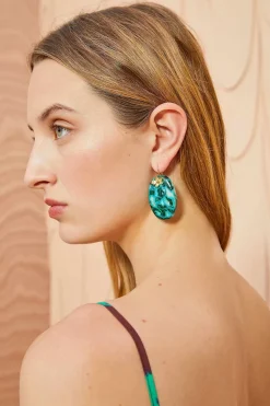 Ulla Johnson Hammered Chain Organic Stone Oredobber