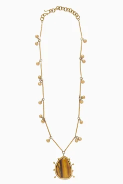 Ulla Johnson Hammered Textured Organic Stone Halskjede