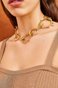 Ulla Johnson Hammered Textured Organic Chain Halskjede