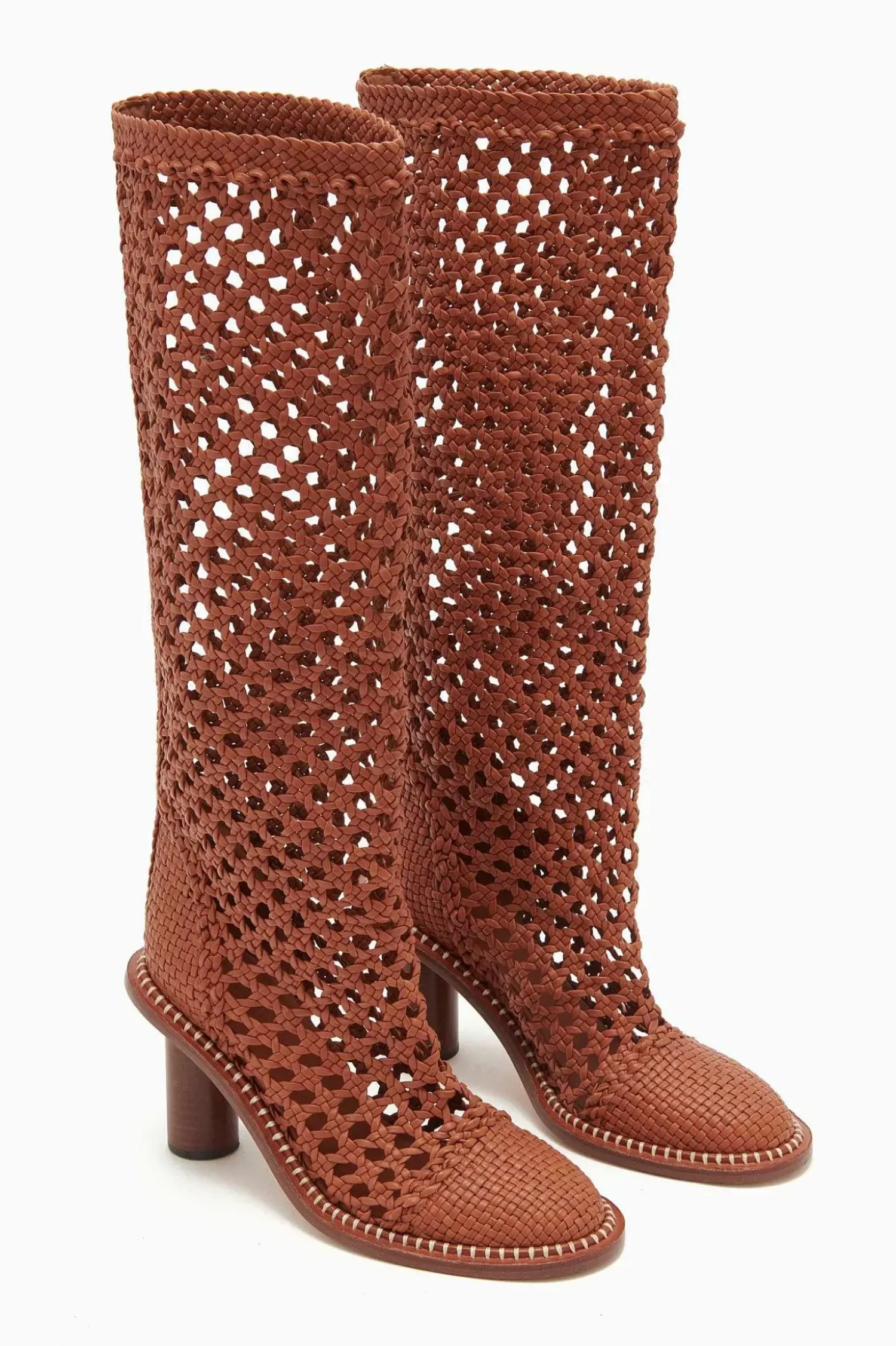 Ulla Johnson Hannah Woven Leather High Heel Boot